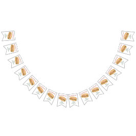 Wasserfarbener Hot-Dog-Kindergeburtstag Wimpelkette