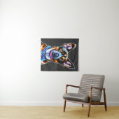 Wasserfarbener Hund Portrait Handgemalt, Abgeschie Wandteppich (Beispiel (Horizontal))