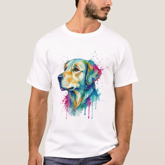 Wasserfarbener Hund Portrait Splash of Soul T - Sh T-Shirt (Vorderseite)