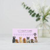 Wasserfarbener Hund Rasse Pet Grooming Pink Loyali Visitenkarte (Stehend Vorderseite)