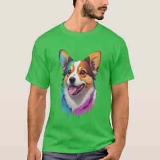 Wasserfarbener Hund Vintag lustig T-Shirt
