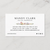 Wasserfarbener Hund Wildblumen Pet Groomer Visitenkarte (Rückseite)