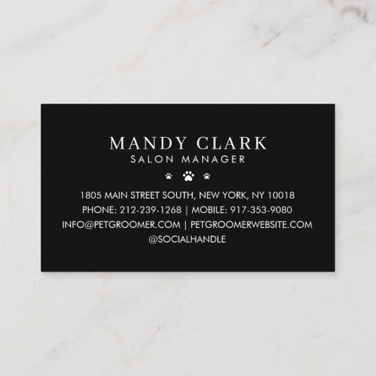 Wasserfarbener Hund züchtet Pflege und Pflege von Visitenkarte (Rückseite)