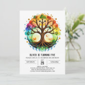 Wasserfarbener, individueller Baum des Lebens zum  Einladung (Stehend Vorderseite)