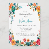 Wasserfarbener Junggeselinnen-Abschied Einladung (Vorne/Hinten)