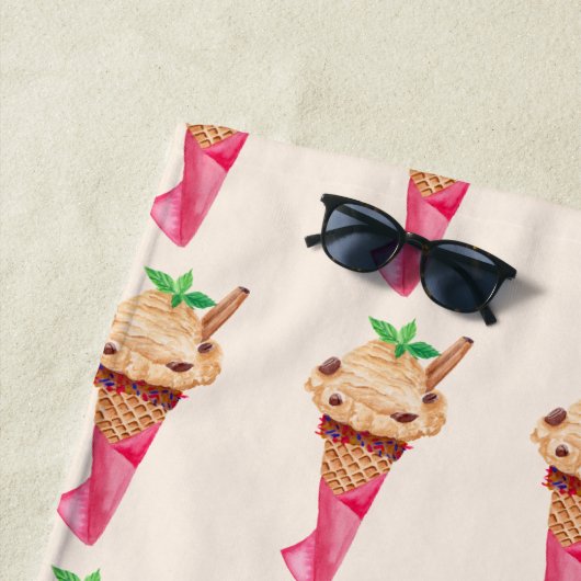 Wasserfarbener Kaffee Eiscreme Strandtuch (Beispiel)