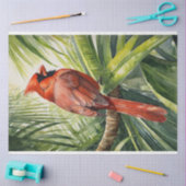 Wasserfarbener Kardinal Tropischer Baum Seidenpapier (Basteln)
