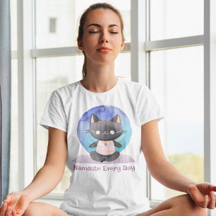 Wasserfarbener Katze Yoga Lover Mama Lehrerin - Fr T-Shirt