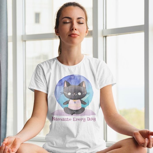 Wasserfarbener Katze Yoga Lover Mama Lehrerin - Fr T-Shirt