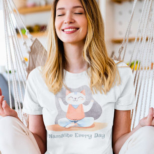 Wasserfarbener Katze Yoga Lover Mama Lehrerin - Fr T-Shirt