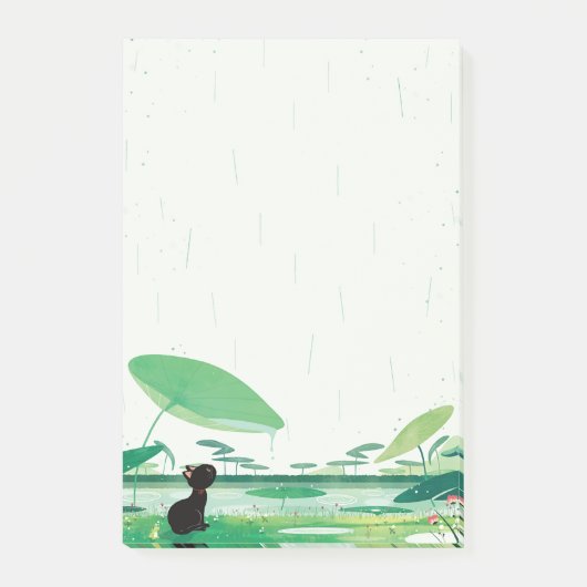 Wasserfarbener Katzenfrosch im Regen Post-it Klebezettel (Vorderseite)