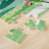 Wasserfarbener Katzenfrosch im Regen Puzzle (Seite)