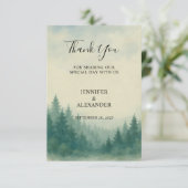 Wasserfarbener Kiefernwald Danke für Ihre Hochzeit (Stehend Vorderseite)