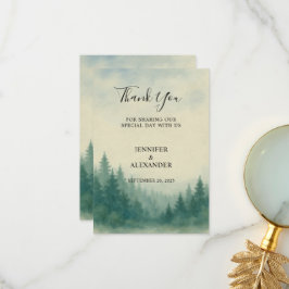 Wasserfarbener Kiefernwald Danke für Ihre Hochzeit