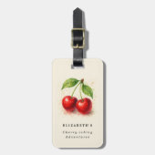 Wasserfarbener Kirschgarten Kirchen Gepäckanhänger (Vorderseite vertikal)