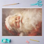 Wasserfarbener Klassiker Santa Claus lächelt roten Seidenpapier (Basteln)