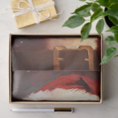 Wasserfarbener Klassiker Santa Claus lächelt roten Seidenpapier (Geschenk)