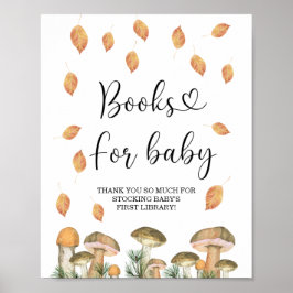 Wasserfarbener kleiner Pilz, Bücher für Babys Poster