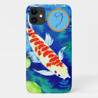 Wasserfarbener Koi Fisch im Teich mit anfänglichem