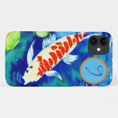 Wasserfarbener Koi Fisch im Teich mit anfänglichem Case-Mate iPhone Hülle (Rückseite (Horizontal))