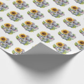 Wasserfarbener Koloa-Bär mit Sonnenblume Geschenkpapier (Ecke)