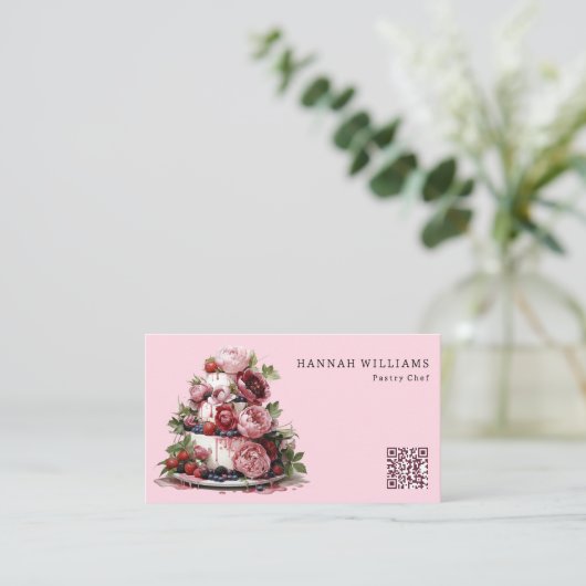 Wasserfarbener Kuchen Eleganter Beruflicher Kondit Visitenkarte (Stehend Vorderseite)