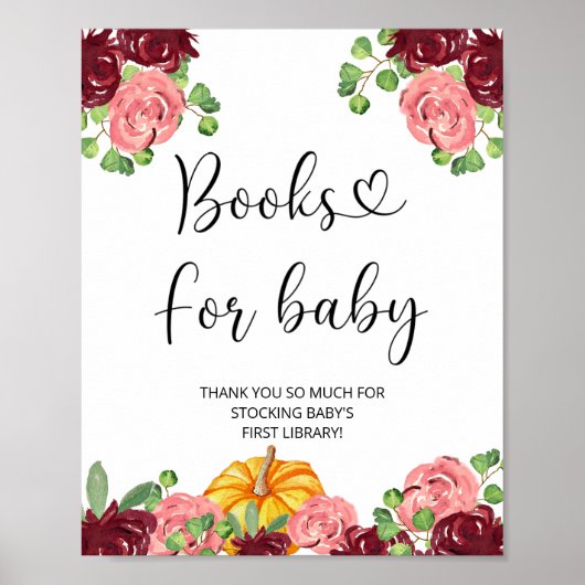 Wasserfarbener Kürbis, Fallbücher für das Baby Poster (Vorne)