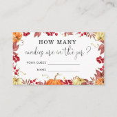 Wasserfarbener Kürbis wie viele Bonbons Begleitkarte (Vorderseite)