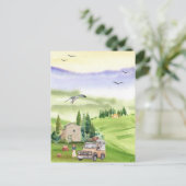 Wasserfarbener Landschaftscampingplatz Postkarte (Stehend Vorderseite)