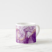 Wasserfarbener Lila Hintergrund mit goldenen Folie Espressotasse (Vorderseite Rechts)