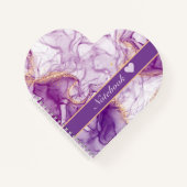 Wasserfarbener Lila Hintergrund mit goldenen Folie Notizblock (Vorderseite)