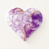 Wasserfarbener Lila Hintergrund mit goldenen Folie Notizblock (Rückseite)