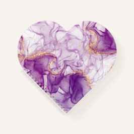 Wasserfarbener Lila Hintergrund mit goldenen Folie Notizblock