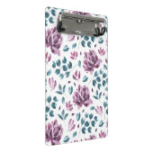 Wasserfarbener Lila Peony Floral Plane Mini Klemmbrett (Schrägansicht)