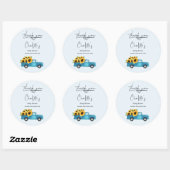 Wasserfarbener LKW mit Sonnenblumen Babydusche Runder Aufkleber (Blatt)