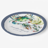 Wasserfarbener Meeresfrüchtekocher Pappteller (Schrägansicht)