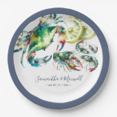 Wasserfarbener Meeresfrüchtekocher Pappteller (Vorderseite)