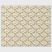 Wasserfarbener Mohn, abstraktes Blumenmuster. Geschenkpapier (Flach)