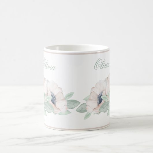 Wasserfarbener Mohn Elegante Kaffeetasse (Mittel)