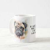 Wasserfarbener Mops Kunstgedicht Kaffeetasse (Vorderseite Links)