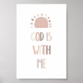 Wasserfarbener Neutraler Gott ist mit uns Poster (Vorne)