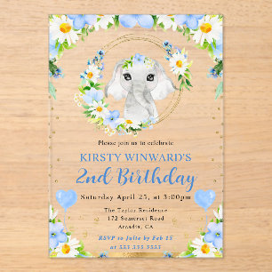 Wasserfarbener Niedlicher Dschungel Elephant Kinde Acryleinladungen