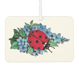 Wasserfarbener Niedlicher Ladybird mit blauen Blum Autolufterfrischer