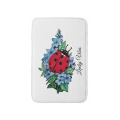 Wasserfarbener Niedlicher Ladybird mit blauen Blum Badematte (Vorderseite Vertikal)