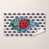 Wasserfarbener Niedlicher Ladybird mit blauen Blum Badhandtuch Set (Handtuch)