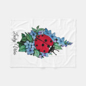 Wasserfarbener Niedlicher Ladybird mit blauen Blum Fleecedecke (Vorderseite (Horizontal))
