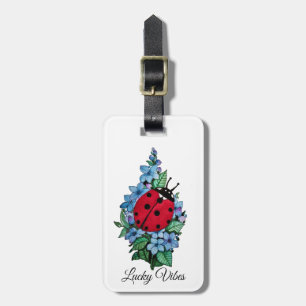 Wasserfarbener Niedlicher Ladybird mit blauen Blum Gepäckanhänger