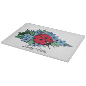 Wasserfarbener Niedlicher Ladybird mit blauen Blum Schneidebrett (Ecke)