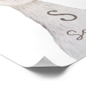 Wasserfarbener niedlicher Lama. Alpaca-Monogramm-K Poster (Ecke)