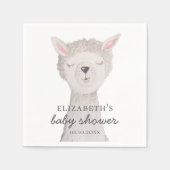 Wasserfarbener niedlicher Lama. Funny Alpaca Babyd Serviette (Vorderseite)